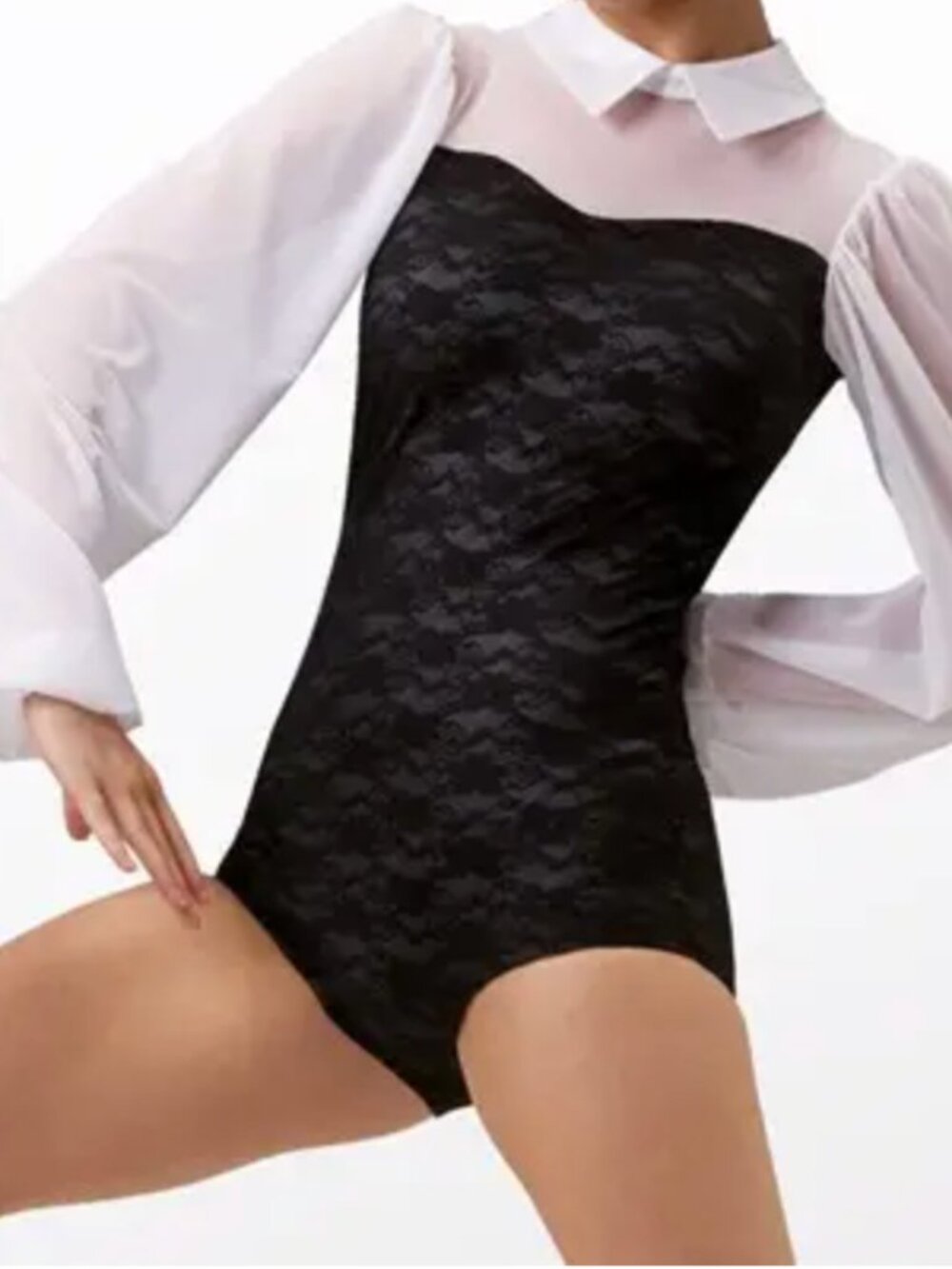 Weissman Carry On Elite Poet Sleeved Leotard for Dance XSA AXS XS